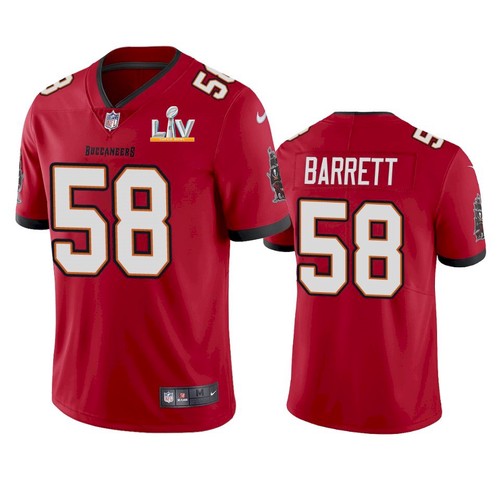 Men's Tampa Bay Buccaneers #58 Shaquil Barrett Red NFL 2021 Super Bowl LV Limited Stitched Jersey Men's Tampa Bay Buccaneers #58 Shaquil Barrett Red NFL 2021 Super Bowl LV Limited Stitched Jersey